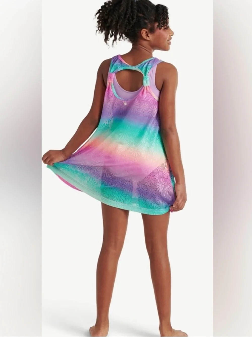 Justice Rainbow Ombre Swim Cover-Up